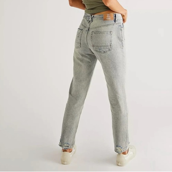 Free People Unknown Legend Mid Rise Skinny Jeans Sea Mist Gray | Size 30 - Picture 2 of 9